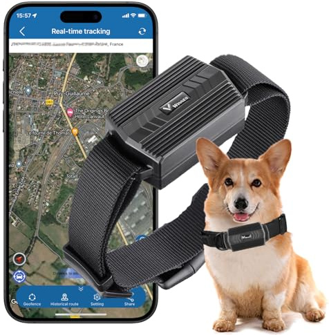 Winnes GPS perros Vaca/Caballo/Oveja GPS Tracker 3000mAh IP66 Impermeable Seguimiento en tiempo real Granja Mascota Tracker Collar para animales grandes con APP gratis No Suscripción