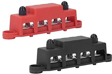 2Pcs Bus Bar Morsettiera M8 4 Terminale Blocco di Distribuzione Dell'alimentazione Heavy Duty Design del Modulo Bus Bar Box DC48V 250A