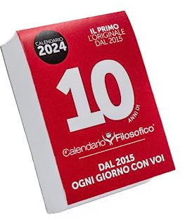 Il Calendario Filosofico 2024 con Supporto in Cartone, Il Primo e L'Originale Calendario da Tavolo con 365 Giorni di Frasi Filosofiche, Made in Italy Formato A6 da 10x14 cm