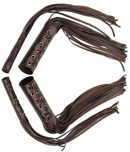 Riloer Poignée universelle en cuir pour levier de frein et d'embrayage de moto à franges, Brun