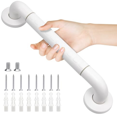 Barres d'appui Salle de Bain Avec Poignée Antidérapante et Cercles de Sécurité Lumineux,WC,Douche,Porte-serviettes,Aide-escalier Seniors et Enfants 40cm