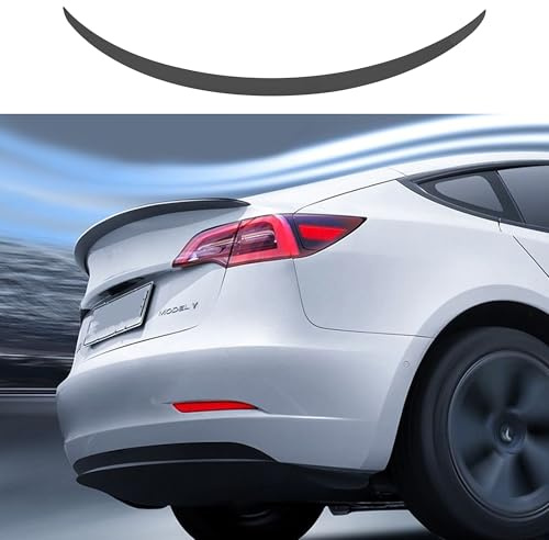 TOPABYTE Becquet pour Tesla Model Y 2020-2024 Ailettes Performance Spoiler Original Aileron Arrière Lèvre D'aile Queue Aile Accessoires (Carbone Mat)