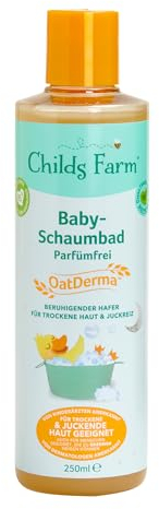 Childs Farm Oatderma Baby-Schaumbad 250 ml, parfümfrei | Beruhigendes Schaumbad, für empfindliche oder zu Ekzemen neigende Baby- und Kinderhaut. Auch für Neugeborene.