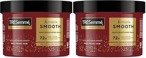 TRESemmé Keratin Smooth Deep Smoothing Mask rinse-out hair treatment with hydrolysed keratin for soft, shiny, frizz-free hair 440 ml (Pack of 2)