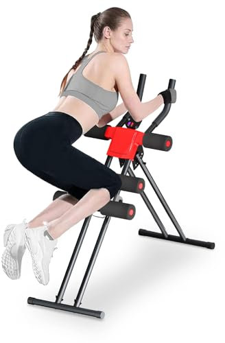 TODO Bauchtrainer für zuhause klappbar Bauchmuskeltrainer für Armtrainer Fitnessgerät für Zuhause mit LCD-Monitor Nutzergewicht bis 100kg