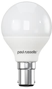 paul russells LED Golf Ball Light Small Bayonet Cap B15, 40watt Equivalent, 4.9W 470Lumens LED Bulbs, 2700K Warm White, Mini Globe Frosted G45 SBC Energy Saving (Not Dimmable) Chandelier Lamps, 1 Pack