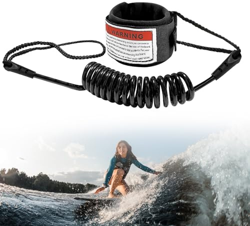 Minfuerang Guinzaglio SUP,Lacci di Sicurezza da Surf,Leash Regolabili per Adulti e Bambini,Accessori per Tavole da Surf per Sport Acquatici (Nero)