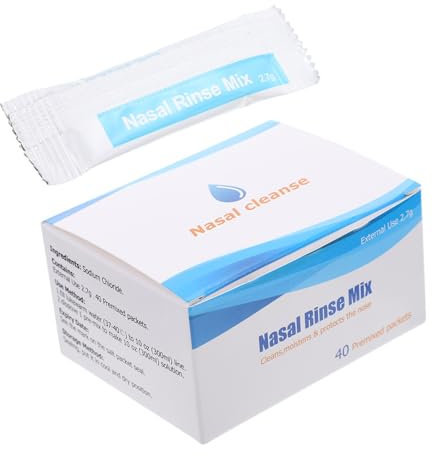 SEWOART 40packs Nasal Cleaning Salt Packets Sterile Saline for Nose Cavity Protector Use Nasal Douche Treatment