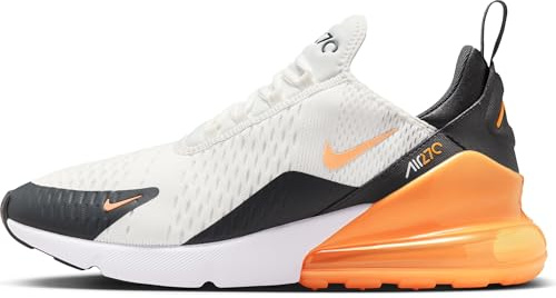 NIKE Men's Air Max 270 Shoe, Summit White Laser Orange Anthracite, 11 UK