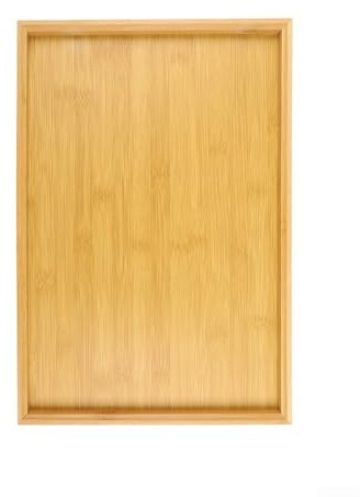 Eawfgtuw Bandeja de servicio rectangular de bambú para cocina, comedor y fiestas, gran bandeja de aspecto madera para desayuno, té, comida y bebidas en casa, bar (41 x 29 cm)