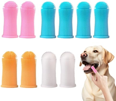 10Pcs Dog Toothbrush Set, 360° Dog Tooth Brushing Kit, Silicone Pets Teeth Cleaning Toothbrushs Kit, Cat Tooth Brush, Finger Toothbrushs for Dogs & Small Pets Dental Care