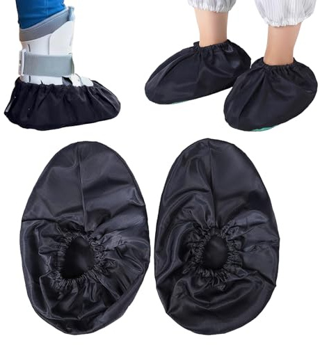 CUVZORA Lot de 2 housses de protection en plâtre - Semelle en caoutchouc antidérapante - Imperméables - Réutilisables - Idéales pour l'extérieur, la pluie et la boue