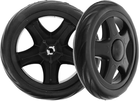 PHENOFICE Ruote Scale e 2 in Carrello per Pezzi Plastico Nero Leggere Compatte Facilità di Salita della Spesa, per Supermercato
