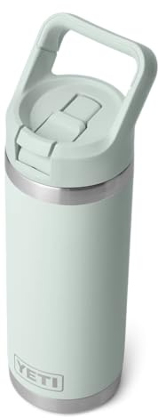 YETI Rambler Botella con pajita de acero inoxidable aislada al vacío con tapa de pajita a prueba de fugas, Ridgeline, 532 ml (18 oz)