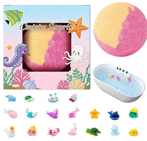 da bagno in schiuma per il bagno, riempitivo di calze colorate con giocattoli all'interno, per bambine e 3 anni in su, compleanni, vacanze, giorno del Ringraziamento, festa dei bambini
