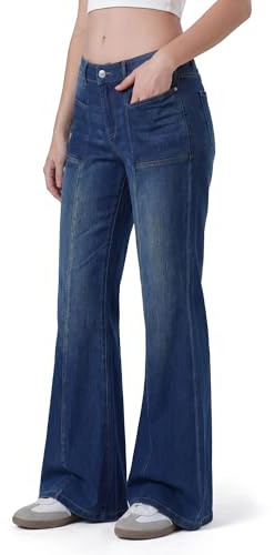 LaiEr Jean Femme Ultra-élastique,avec Poche Avant à Fermeture Éclair.Ce Pantalon Slim en Jean Convient pour Le Sport,Leyoga.Modèle Bootcut Doux et Confortable,Tendance,Décontracté et Polyvalent.
