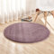 Ommda Teppiche Schurwolle Wohnzimmer Flauschig Modern Outdoor Teppiche Rund rutschfest Anti Rutsch Graues Lila 140cm