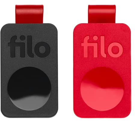 Filo Tag - Localizzatore Bluetooth - Trova Oggetti Compatibile con iOS e Android - 1Rosso+1Nero