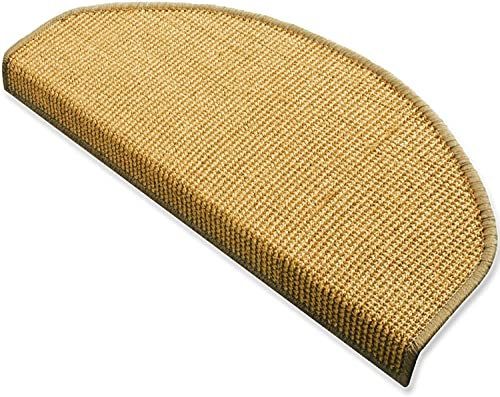 Floordirekt - 15 tappeti per gradini, 100% sisal, Colori sofisticati, Antiscivolo, per Persone e Animali (Dimensioni ca. 64 x 23,5 cm Naturale