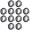 Sweet Led Einbaustrahler 230 V 12er Set – GU10 Deckenspots aus Glas Schwarz inkl. Fassung, Einbaurahmen, Ø 68 mm Runde Rahmen für Decke