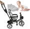3 in 1 Evolutionäres Dreirad, Kinderdreirad für 10 Monate bis 5 Jahre, Babydreirad mit Markise und Sicherheitsgurt, Kinderwagen Grau-schwarz
