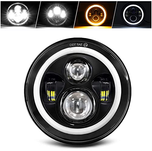 CO LIGHT Faro LED per moto da 7 pollici compatibile con Davidson Electra Glide Street Glide Fat Boy Road King Heritage Softail Switchback faro
