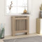 WIFESE HeizköRperverkleidung 78x19x81.5 cm Braun HeizköRperabdeckung Holzgitter HeizköRperverkleidung RippenheizköRper Lamellenwand Holzverkleidung