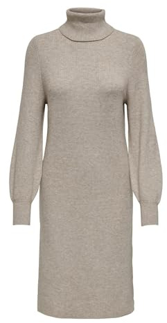 Only ONLSASHA L/S Rollneck Dress NCA Knt Abito in Maglia, Mocha Meringue/Detail:W. Melange, S Donna