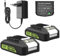 Energup Pack of 2 24 V 3.5 Ah Replacement Batteries for Greenworks Battery 24 V with Charger Compatible with Greenworks Battery G24B2 G24B4