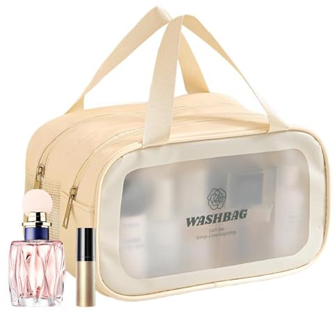 Bolsa de aseo para mujer, bolsas de cosméticos para mujer - Organizador de maquillaje Bolsa de almacenamiento de viaje separada húmeda a seca,SHAMPOOU PACHE COSMÉTICO con asas para acampar vac