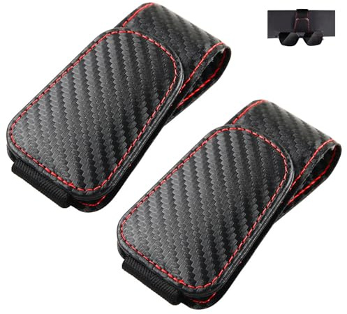 ZMaglorian Soporte para Gafas de Sol Coche, 2 Pack Negro - Portagafas para Parasol con Organizador para Tarjetas y Billetes, Acessórios para Carro Prácticos