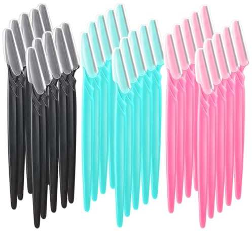 UIEXAY 30 Stück Augenbrauenrasierer Für Damen, Eyebrow Shaper, Gesichtsrasierer Frauen, Tragbare Peeling Gesicht Rasiermesser, Mehrzweck Rasierer Für Gesicht Und Körper