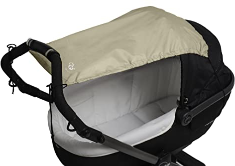Altabebe (AL7010-03) Universal Sonnensegel mit UV Schutz 50+ für Kinderwagen Babywanne - reißfester Baby Sonnenschutz zum aufrollen - Farbe: beige