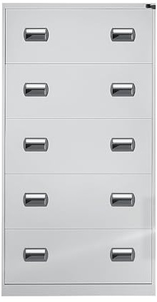 eurokraft | Hängeregistraturschrank | 2-bahnig | 5 Schübe | lichtGrau