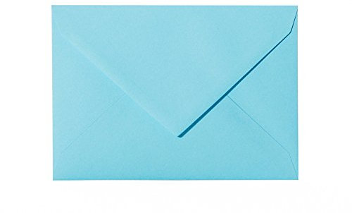 Paper24 25 Umschläge B6 feuchtklebend 120 g/qm, Briefumschläge 12,5 x 17,5 cm für Hochzeit, Geburtstag, zum Basteln in der Farbe Blau