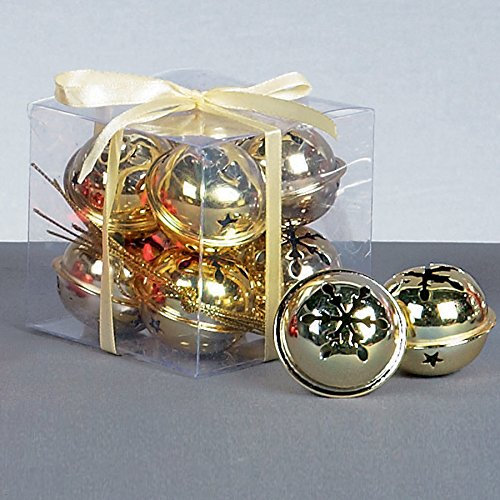 8 x Gold Christmas Jingle Bells