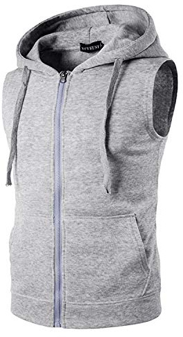 YCUEUST Mens Sleeveless Hoodie Zip Up Sweatshirt Tank Top Hooded