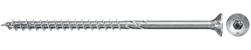 fischer - Vis PowerFast FPF II CTP 4,5x50 à Tête fraisée, empreinte TX, zingué blanc, filetage partiel - Boîte de 200 Gris