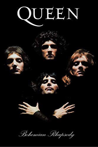BUY ART FOR LESS Officially Licensed Queen Bohemian Rhapsody 1975 Group Portrait Art Poster - 36 x 24 Inch - Decorative Print - Poster Paper - Ready to Frame
