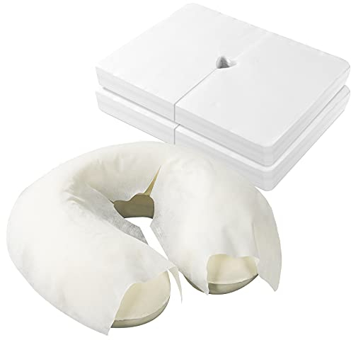 Disposable Face Cradle Covers 100 Count Ultra Soft Luxurious Non-Sticking Massage Face Covers Disposable Face Rest Covers Face Cradle/Head Cradle Covers/Massage Pillow/Massage Cover