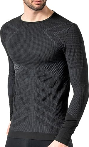 Risalti Maglia Termica Uomo Manica Lunga Energy - Intimo Termico Traspirante, Abbigliamento Tecnico Elasticizzante in Microfibra - Made in Italy