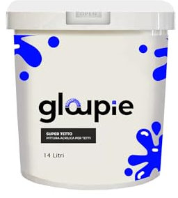 GLOUPIE SUPER TETTO Idropittura Acrilica Elastomerica Per Protezione E Decorazione Di Tetti E Superfici Esterne 14 Lt Bianco