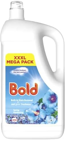 Bold Laundry Liquid Spring Awakening, 172 Wash, 4.988L Sold by Slamtech