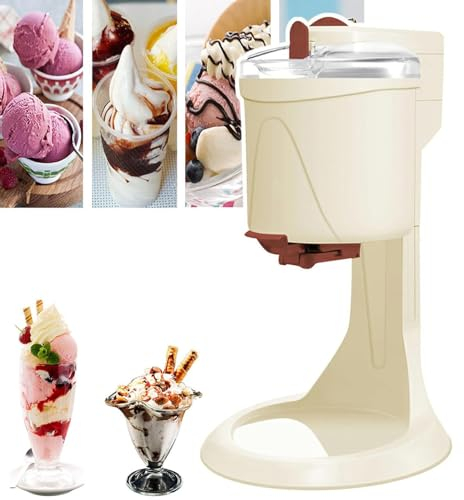 URJWAN Machine à CrèMe GlacéE, Machine à CrèMe GlacéE Molle, Mini Service Mou Aux Fruits, Machine à CrèMe GlacéE Domestique, Machine Automatique à Sorbet Au Yaourt Congelé