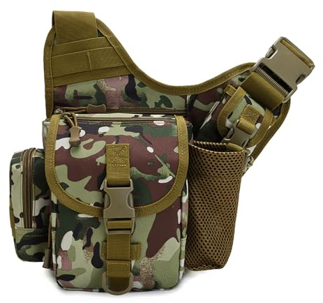 Kabxhueo Taktische Umhängetasche Schultertasche Molle Militärisch Crossbody Bag Wasserdicht Sling Rucksack Multifunktional Messengerbag Gürteltasche für Outdoor Wandern Fishing,Mountain Camouflage