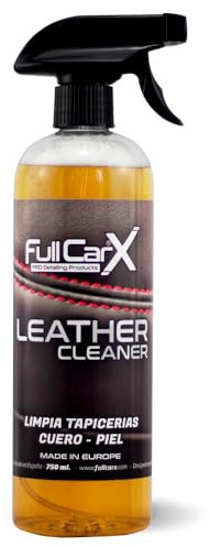 FULLCARX Leather Cleaner 750ml Pulizia Sedili Auto Lava Tappezzeria Cuio, Rimuove Macchie Potente Pulitore Tessuto Pelle Aroma Fresco Neutralizzante Detergente Interni Prodotto Professionale Detailing