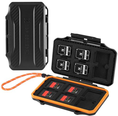 K&F Concept Schutzhülle für SD SDXC SDHC x6 + CFexpress Typ-A Karte x6, Speicherkartenbox Tragetasche, SD Kartenhalter Aufbewahrung, wasserfest und stoßfest