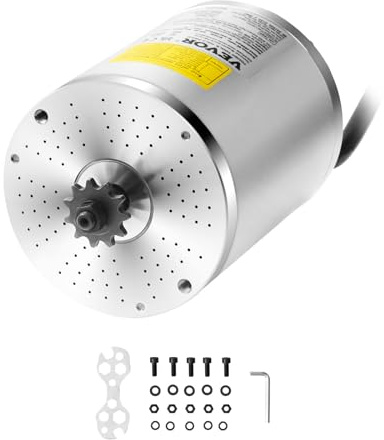 VEVOR Moteur électrique sans balais, 3000 W, moteur électrique à courant continu pour karts, 60 V 4800 tr/min, moteur électrique sans brosse pour moto tout terrain, pour vélo électrique, moto, scooter