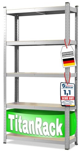 casa pura Schwerlastregal 180 x 120 x 60 cm verzinkt | Steckregal, Lagerregal, Standregal, Stecksystem ohne Werkzeug montierbar