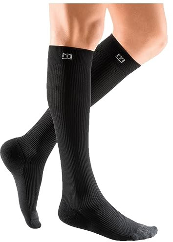 medi mediven active Kompressionsstrümpfe | Kompressions-Kniestrümpfe mit Fersenverstärkung | KKL 1 | Schwarz | Größe: I | Geschl. Spitze | Normal